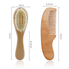 Wooden Baby Hair Brush & Comb Set